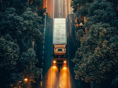 vista panoramica camión mercancía transporte málaga